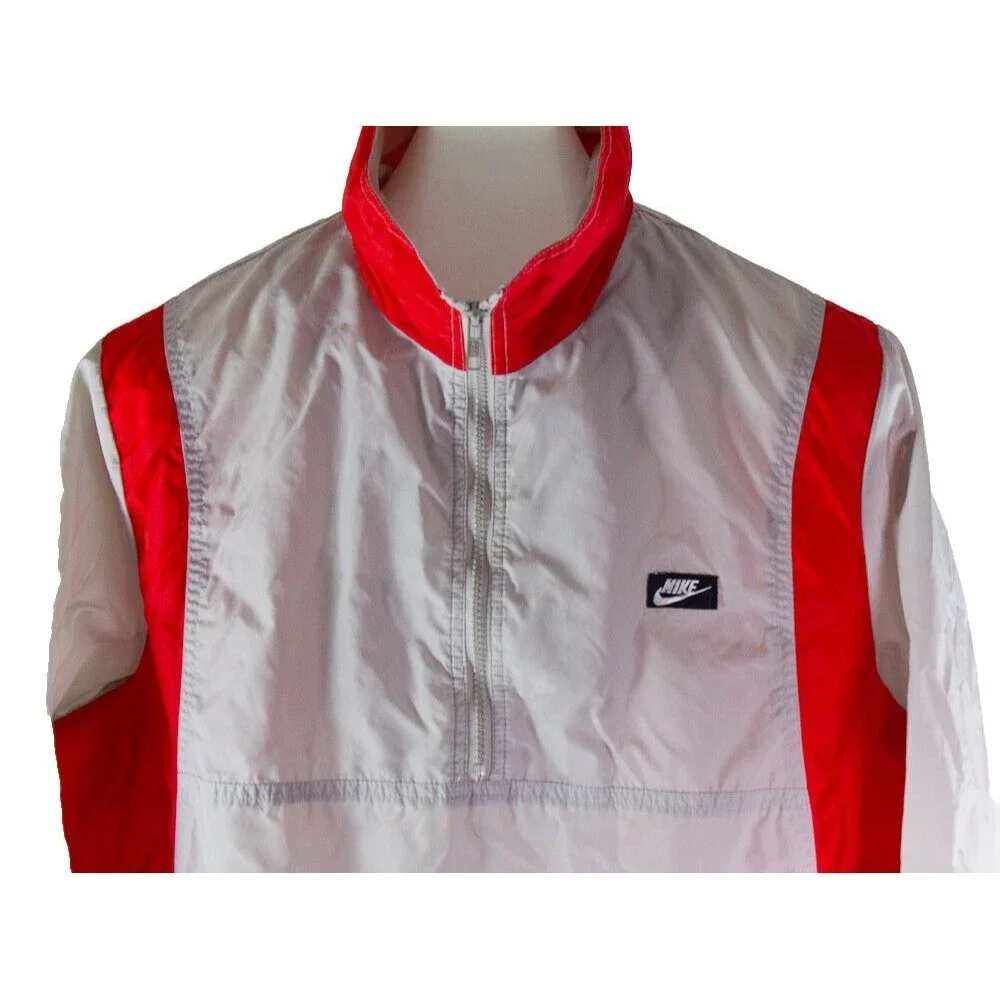 Nike Gray Tag Vintage Windbreaker Youth Size Large Color Block